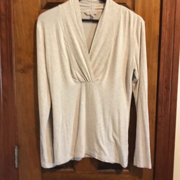 Banana Republic Tops - Banana Republic beige v-neck crossover top. Small